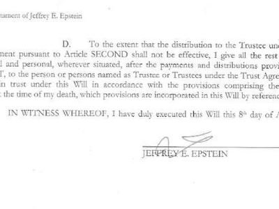 Jefferey Epstein signed a will just two days before he hanged himself in his New York jail cell, documents show.
