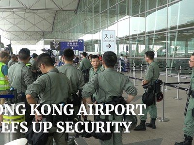 Increased security at Hong Kong International Airport with protests expected