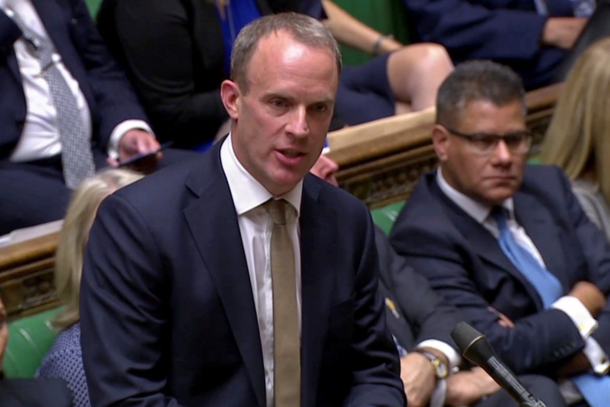 UK Foreign Secretary Dominic Raab calls on China to live up to Hong Kong obligations, but stops short of granting right of abode to BN(O) passport holders