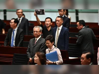Hong Kong leader's policy address abandoned as lawmakers say she has 'blood on her hands'