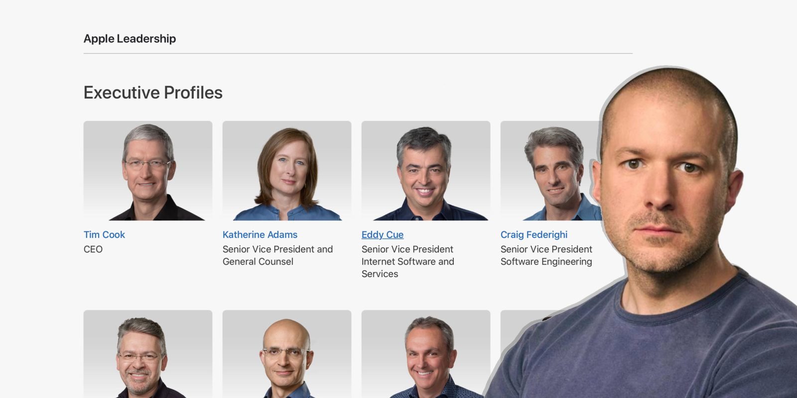 Apple removes designer Ive from leadership page