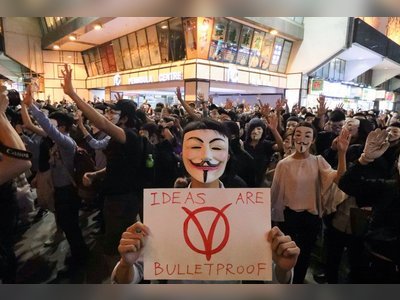 Water cannons deployed in Tsim Sha Tsui as Hong Kong protesters wearing ‘V for Vendetta’ masks test new ‘flash mob’ tactic of assembling at short notice