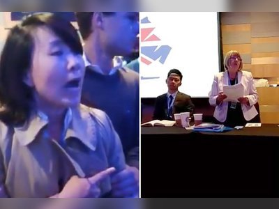 Chinese reporter Kong Linlin guilty of slapping UK activist during debate over Hong Kong