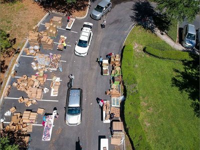 Miles-long row of cars waits near Florida food bank as demand surges