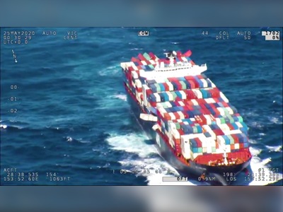 Singapore-flagged containership APL England lost about 40 containers overboard in rough seas