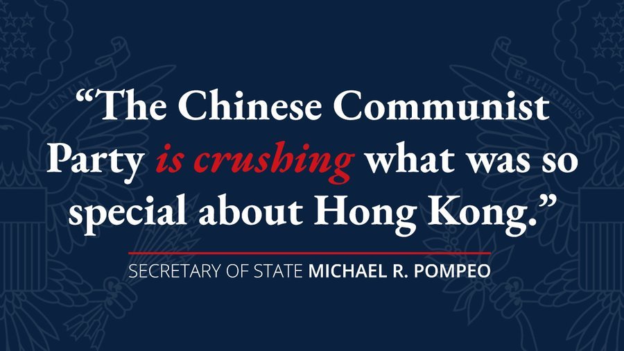 Pompeo:  The U.S. will defend itself from the tyranny of the CCP