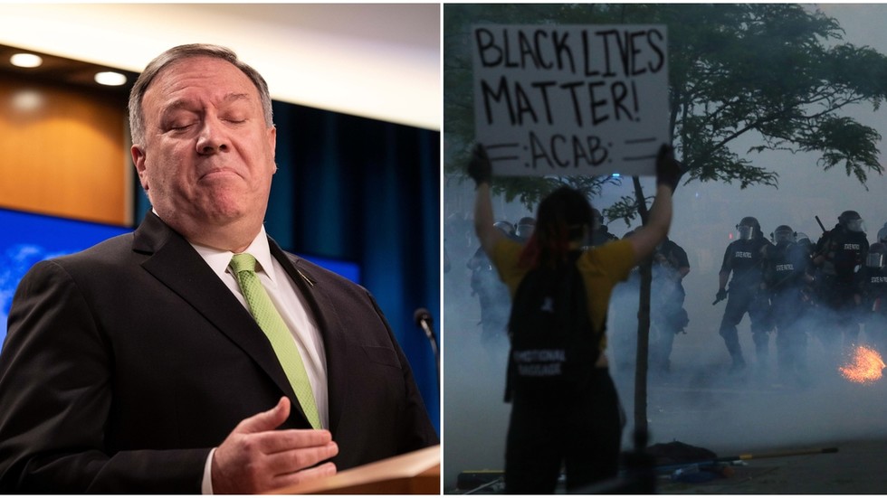 ‘Irony is dead’: Pompeo accuses China of trying to ‘deny Hong Kongers a voice’ as cops in US plow into protesters