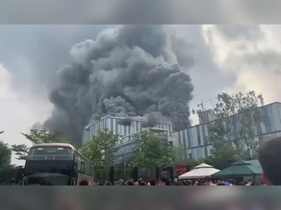 Huawei's research lab in Dongguan City, China is on fire