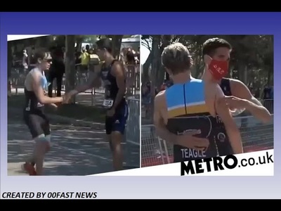 The best sportsman in the history: Spanish Triathlete Allows Competitor to Beat Him as he deserves to win...