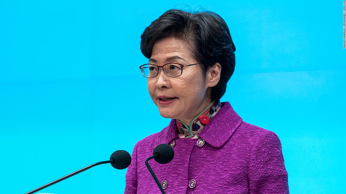 Hong Kong leader Carrie Lam is getting paid in cash because banks won't deal with her