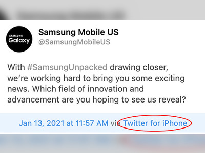 Samsung inadvertently uses iPhone to tweet Galaxy Unpacked promo