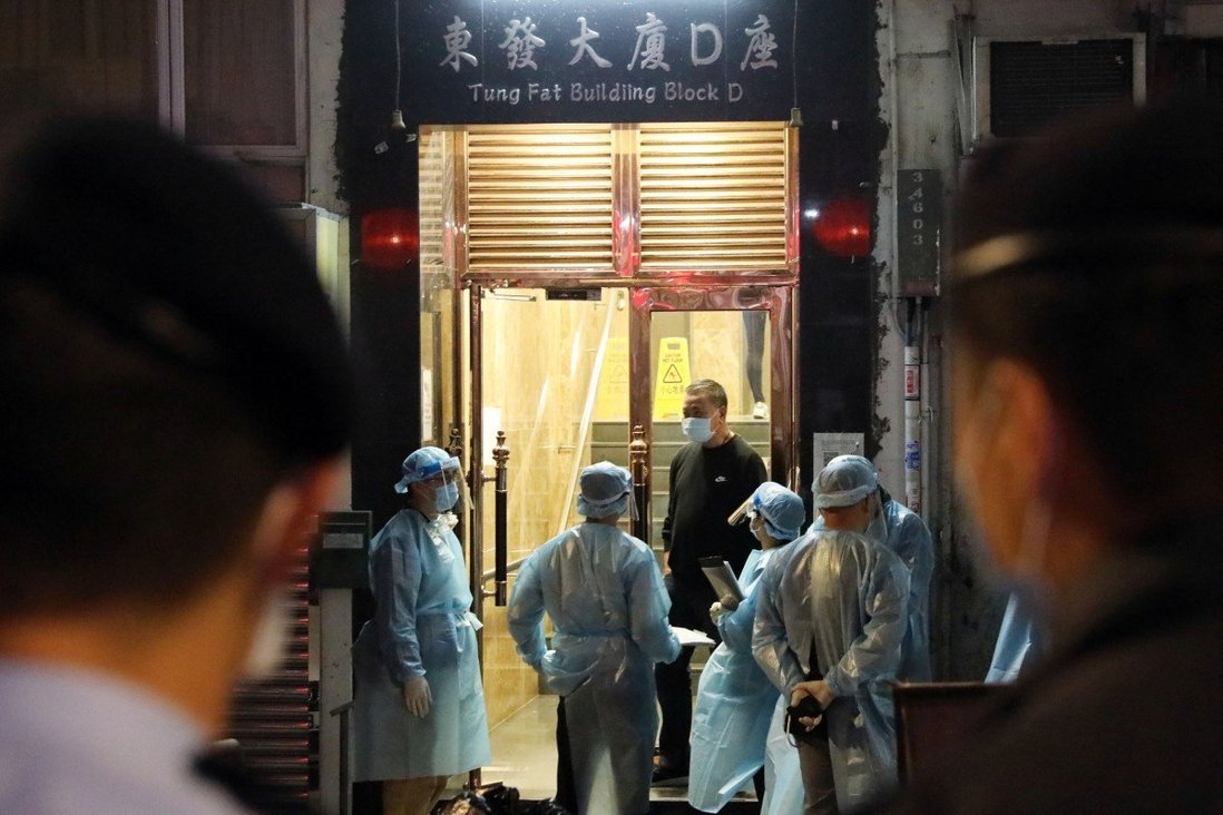 Hong Kong leader in late-night visit to Covid-19 lockdown site in North Point