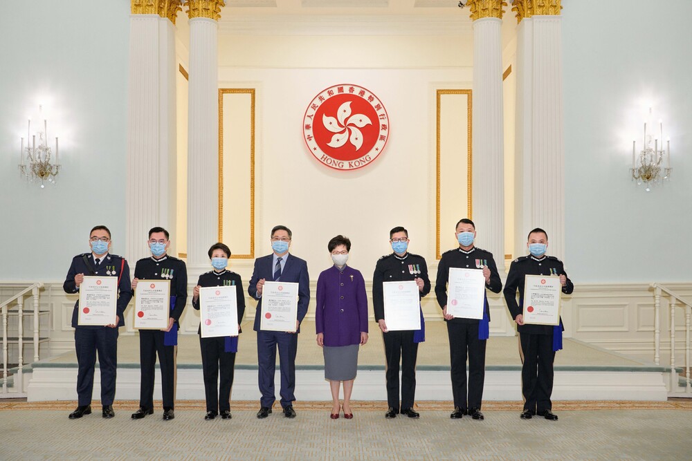 Carrie Lam commends seven US sanctioned current and former HK police leaders