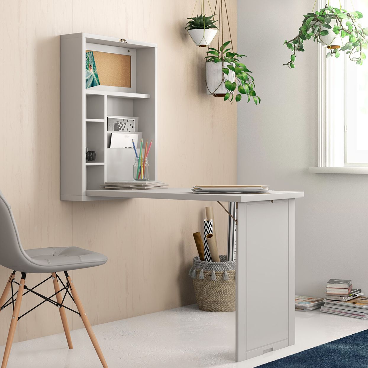 7 Foldable Desks That Turn Any Blank Wall into a Home Office
