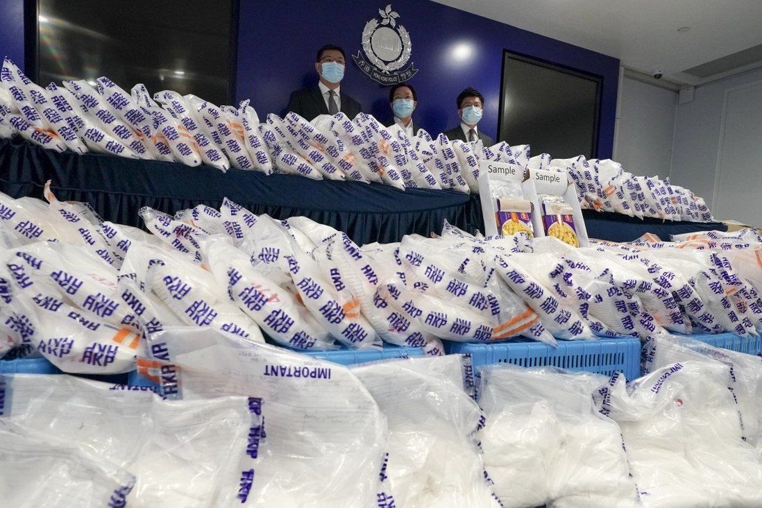 Hong Kong police seize record 682kg of ketamine hidden in macaroni packages