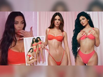 It's a family affair as Kim, Kendall and Kylie pose in red lingerie for SKIMS