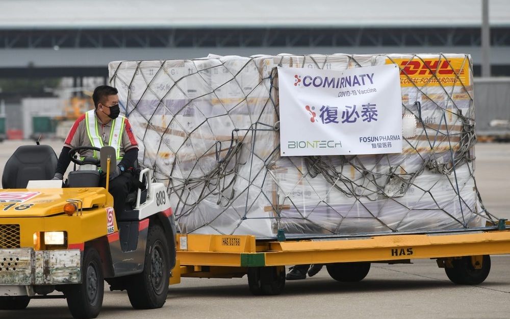 Second shipment of 758,000 BioNTech/Fosun doses arrived