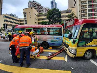 Fourteen injured in Ho Man Tin minibus collision