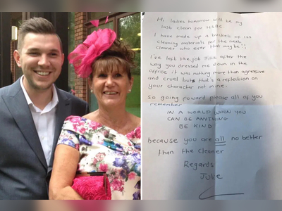 HSBC cleaner's brutal note to boss on last day before retiring
