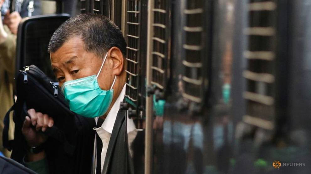 Hong Kong leader says freezing media tycoon Jimmy Lai's assets will hopefully reinforce financial hub status