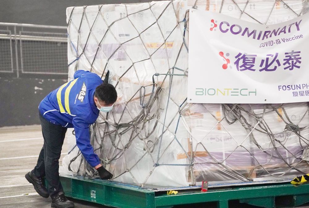 More BioNTech jabs arrive in Hong Kong