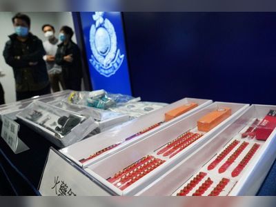 Hong Kong police seize explosive substances and weapons, arrest two