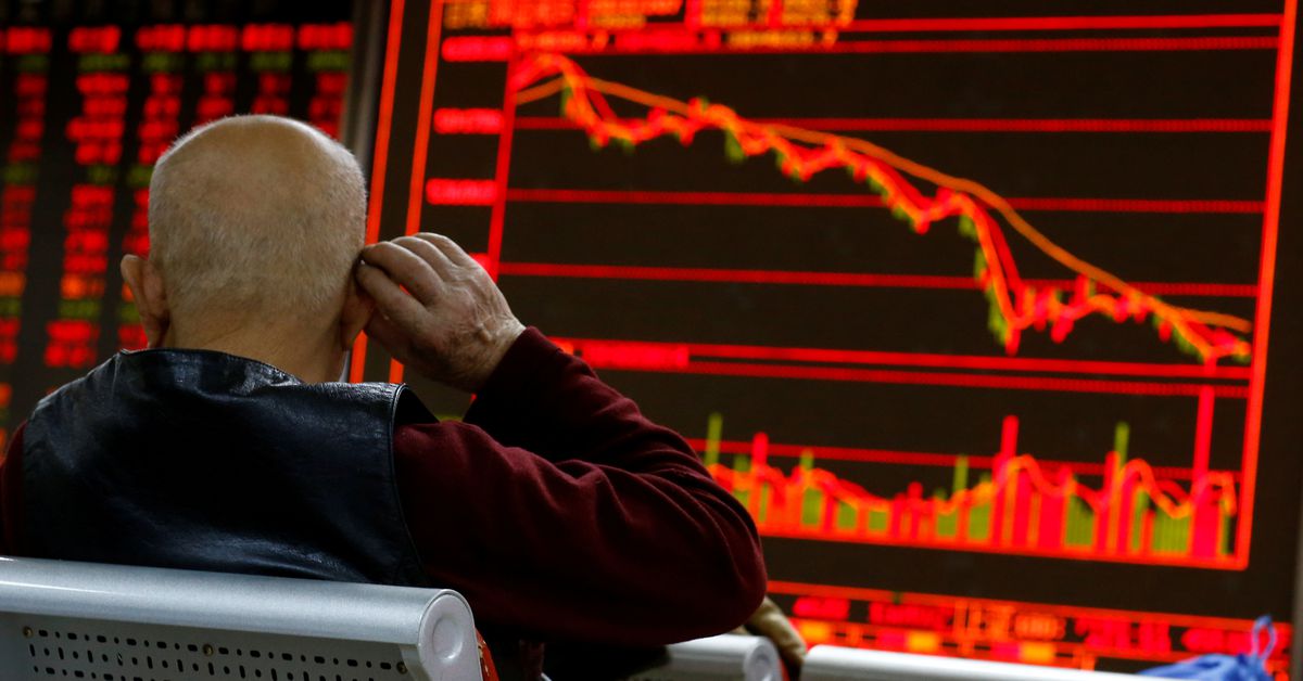 Global shares hold near record highs, China's slip after Party's party