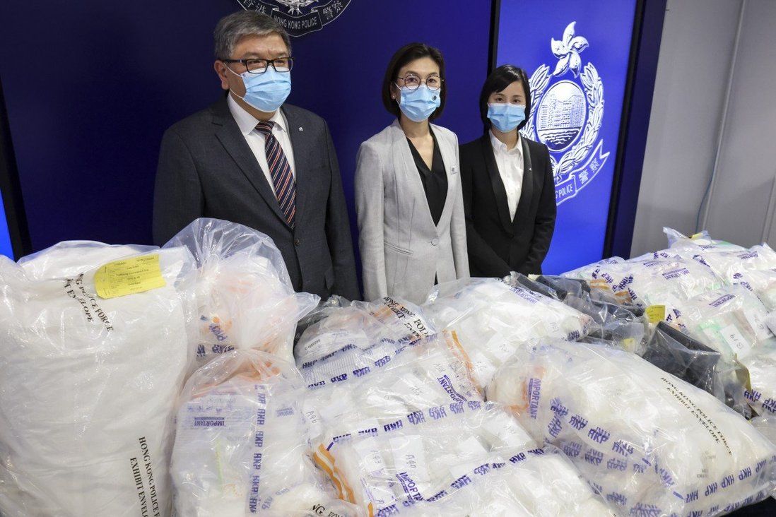 Hong Kong police seize HK$107 million worth of drugs, arrest 5 in raids