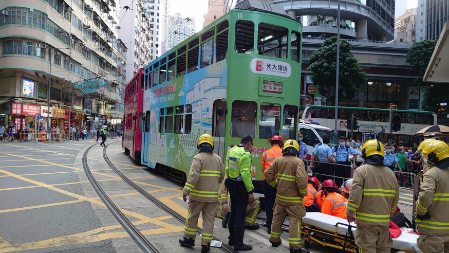 Pedestrian hit by tram in Wan Chai