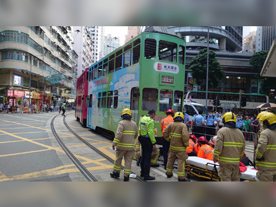 Pedestrian hit by tram in Wan Chai