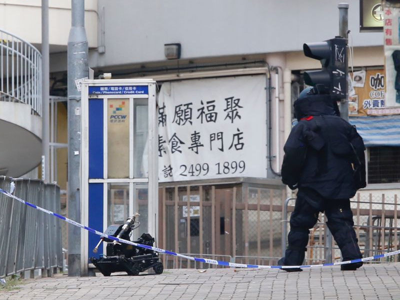 A 63-year-old man has been arrested after police detonated a suspected bomb found in a phone booth. file photo.