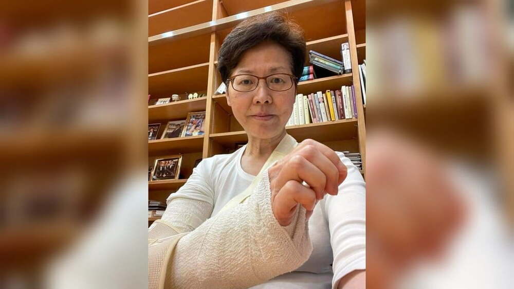 Carrie Lam thanks for caring messages following her fall