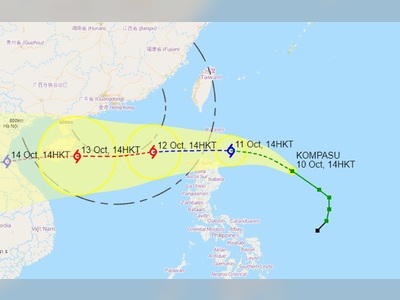 Kompasu to strengthen into severe tropical storm, come close to HK on Wednesday