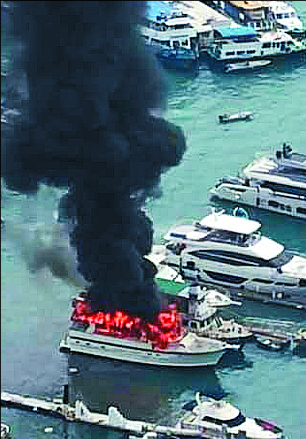 Yacht goes up in smoke