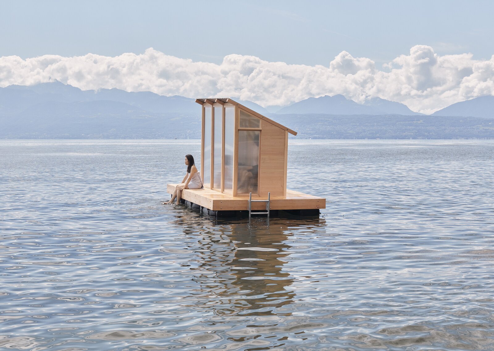 This Floating Sauna in Switzerland Lets You Steam, Plunge, and Repeat