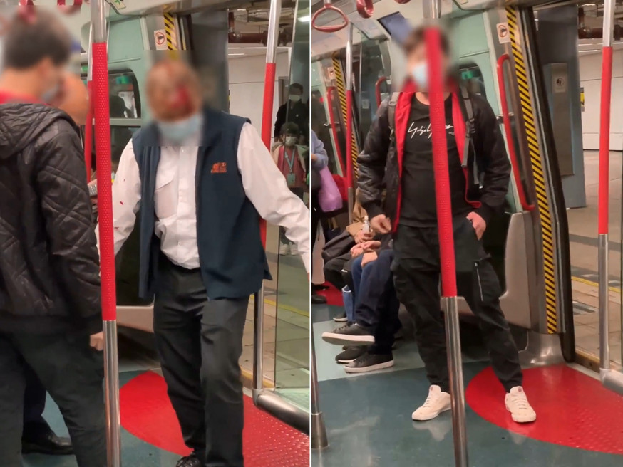 (Video) Argument over siu mai turns bloody on MTR