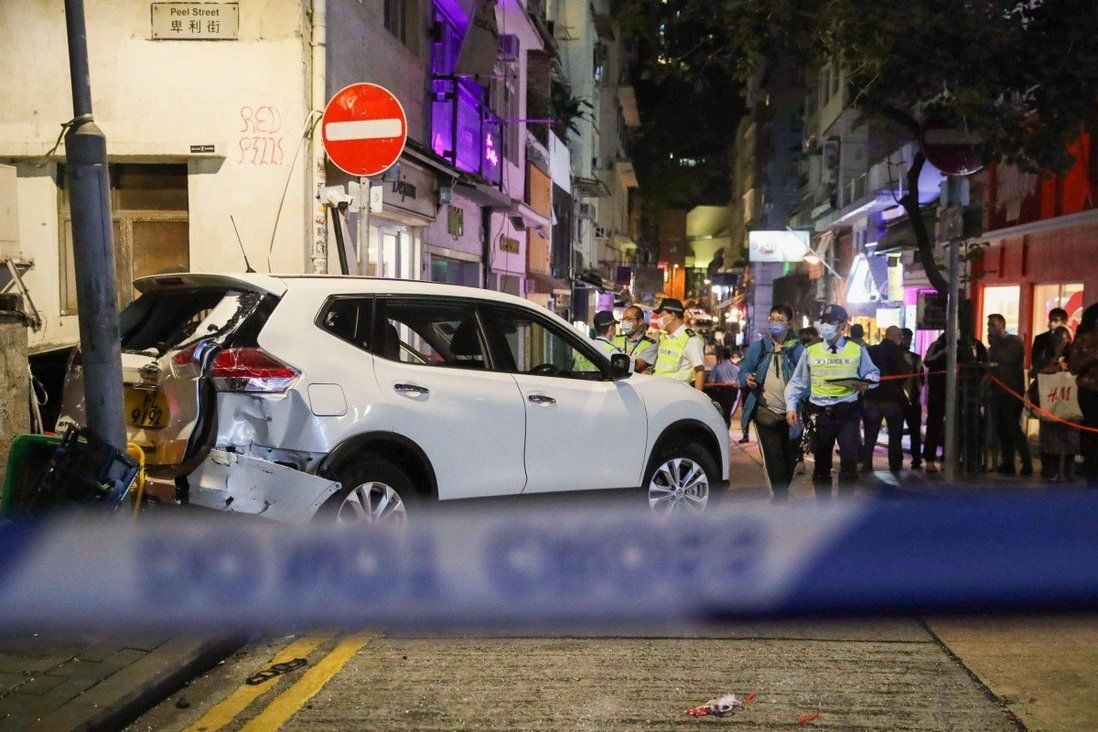 8 injured in Hong Kong nightlife district after car slams into pedestrians