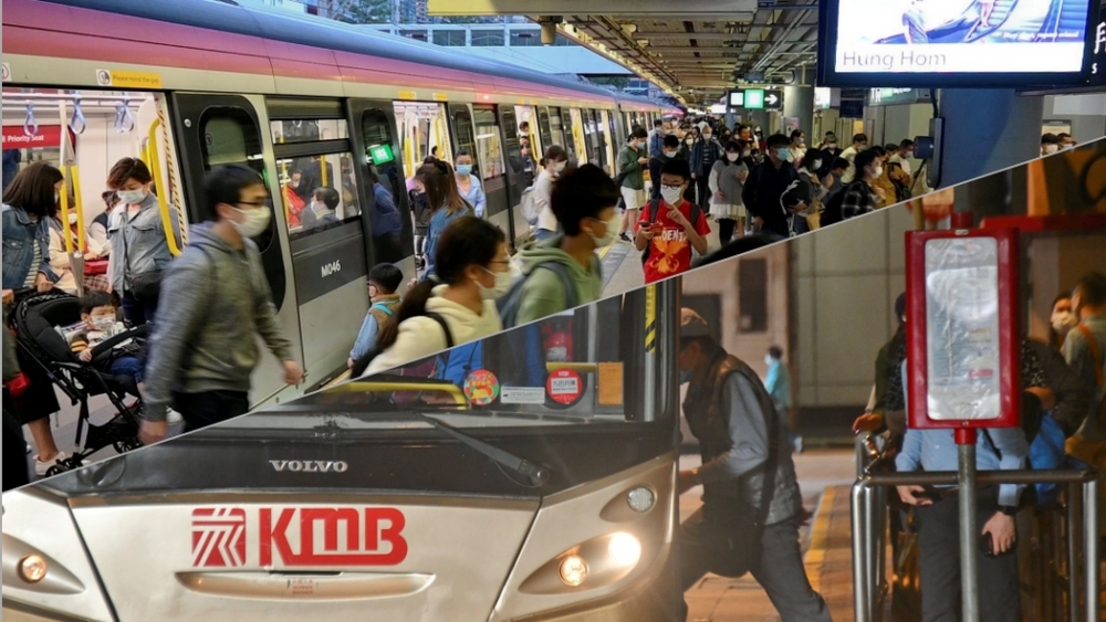 MTR reduces train frequencies, KMB cuts bus services