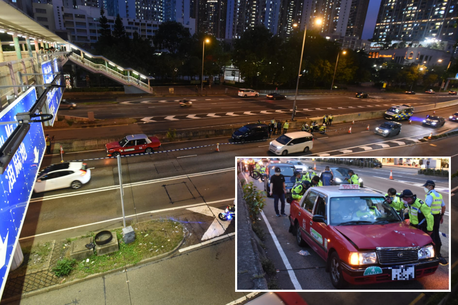 Woman crossing ten-lane dies after hit by taxi