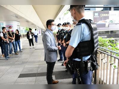 Chris Tang inspects security and emergency response capabilities to ensure safe election