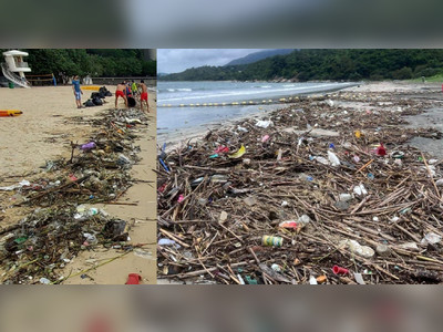 Heavy rains leave mountains of garbage on Tsuen Wan, Lantau beaches