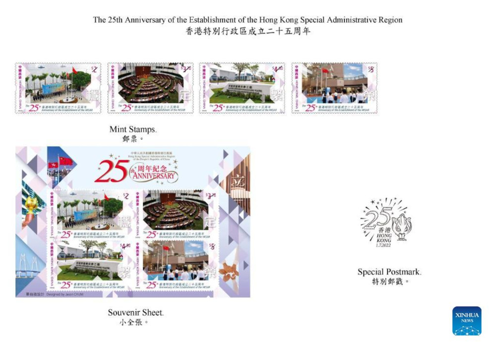 Hongkong Post to issue stamps to commemorate 25th anniversary of HKSAR's establishment