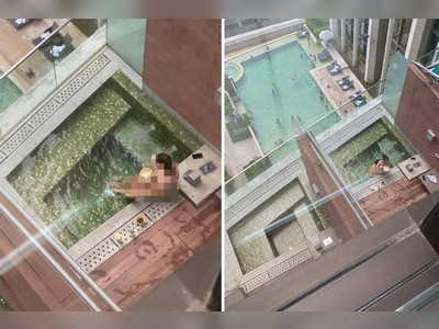 Couple filmed having sex in hotel open-air bath