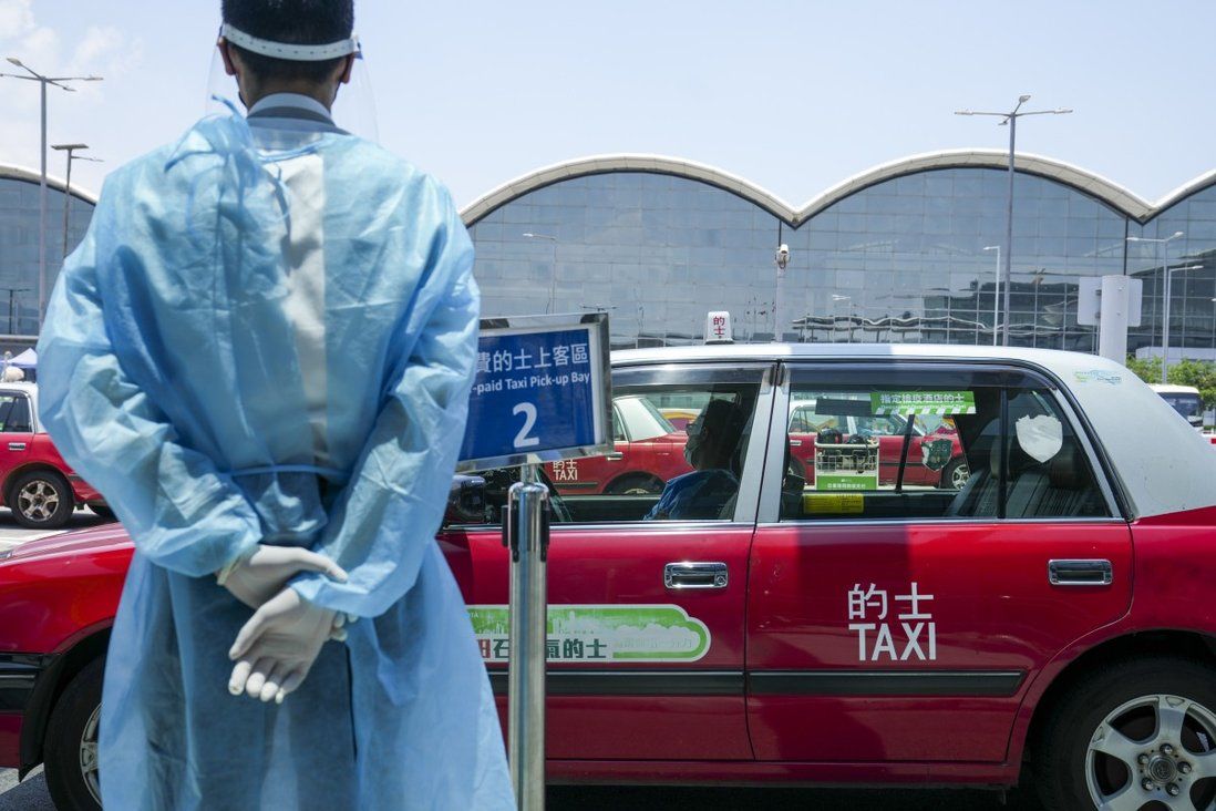 Designated Hong Kong taxi drivers start taking travellers to quarantine hotels