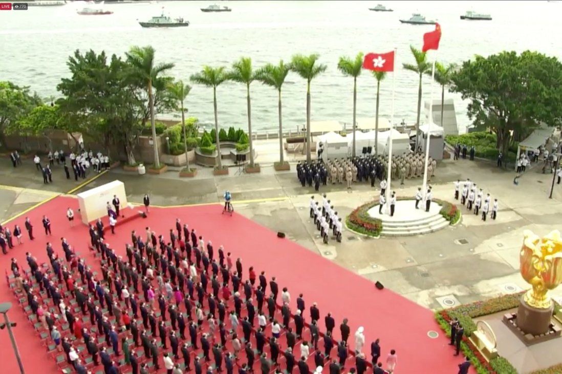 Hong Kong’s former, incoming leaders attend July 1 flag-raising ceremony