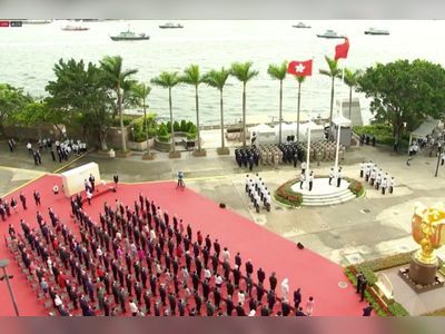 Hong Kong’s former, incoming leaders attend July 1 flag-raising ceremony