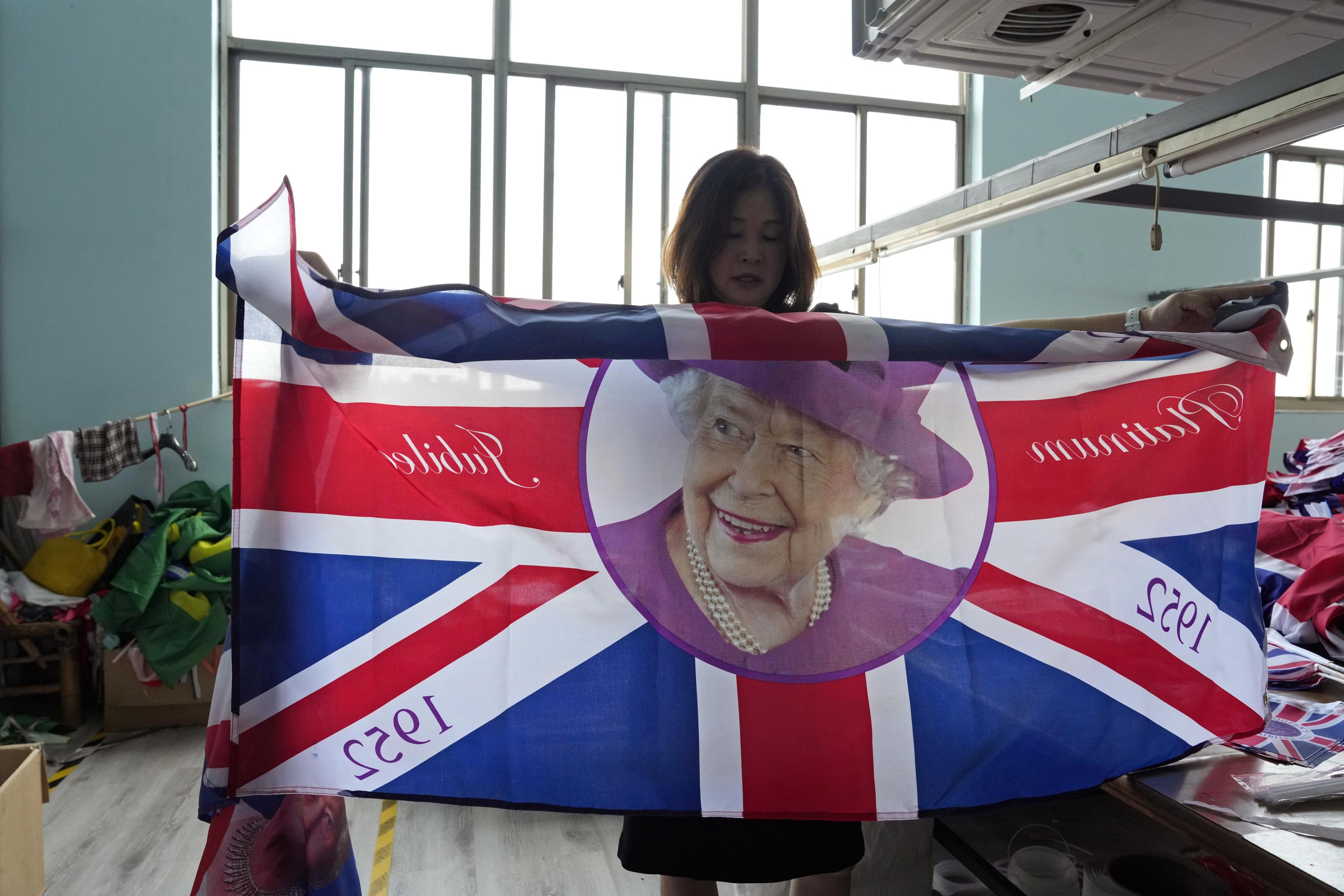 Chinese factory churns out British flags after queen's death