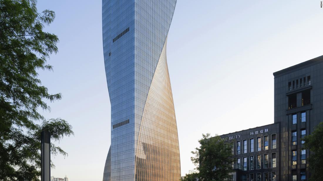 One of the world's most twisted towers unveiled in China