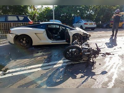 Hong Kong motorcyclist seriously injured in head-on crash with Lamborghini