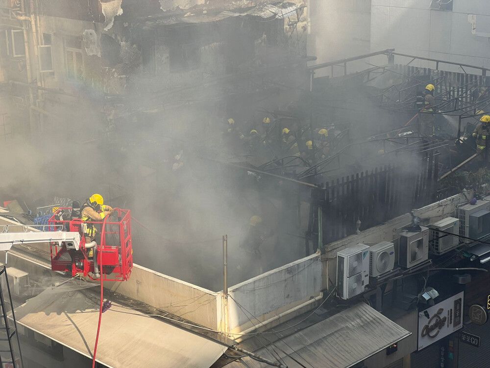Man sent to hospital, about 100 evacuated in fire at Mong Kok building’s podium